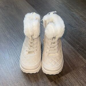Carter's Cream Quilted Kids Boots